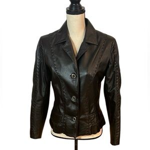 Vintage Arturo Black Leather Jacket Sz-8